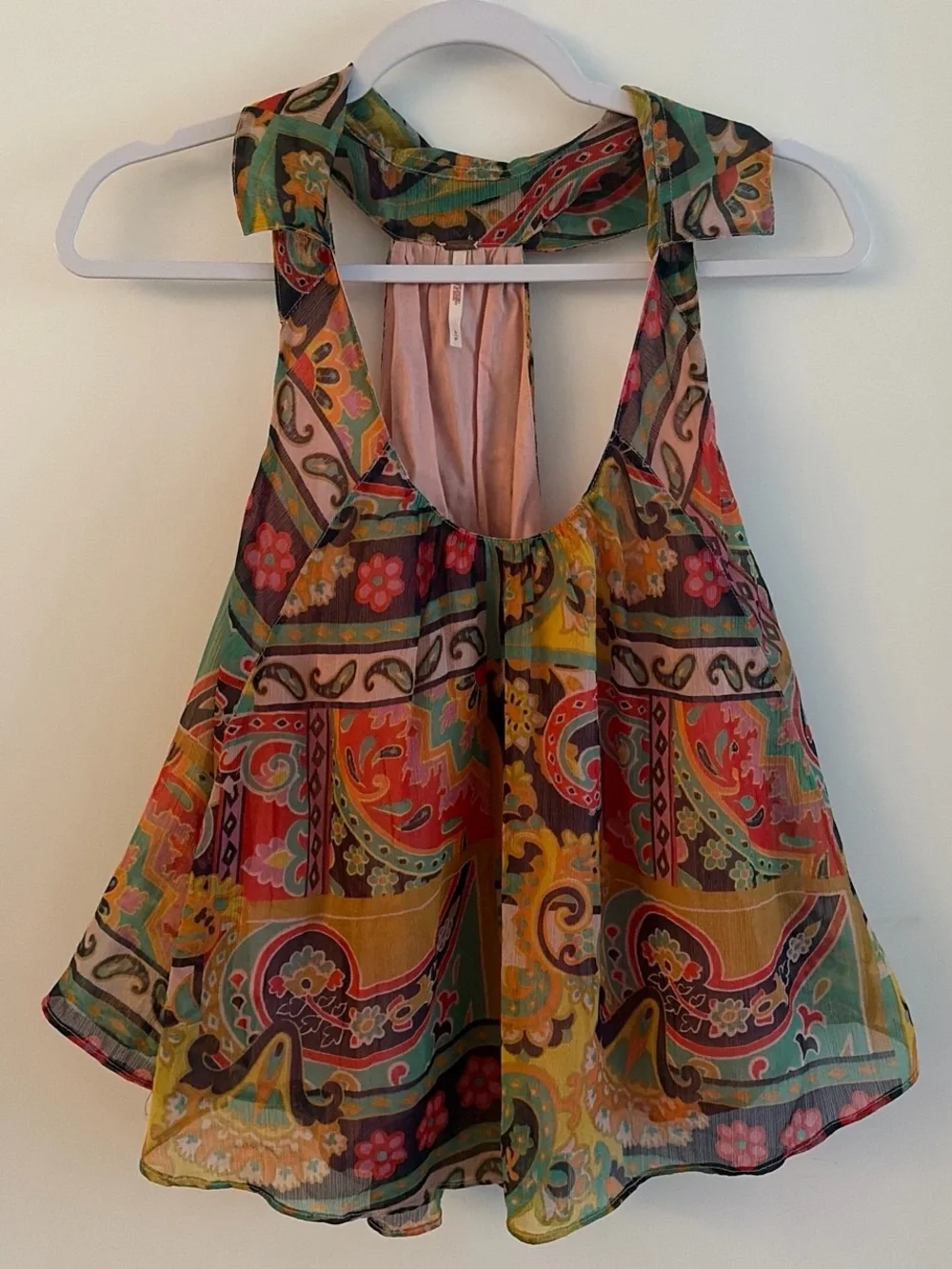 Free People Multicolor Paisley Halter Cami
